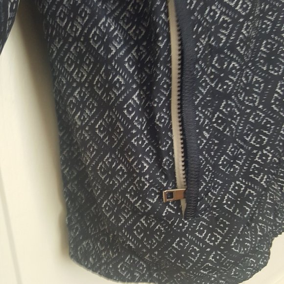 Women's Michael Kors Navy Blue Full Zip Rain Jacket Lined Size L - Picture 5 of 15